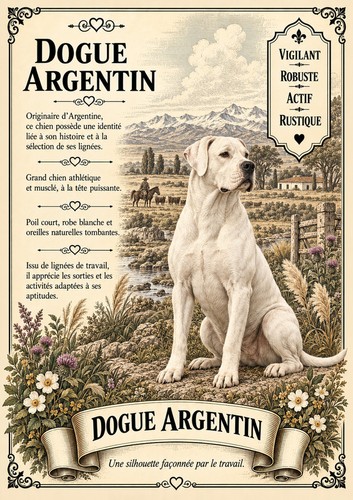 Affiche dogue argentin - affiche,