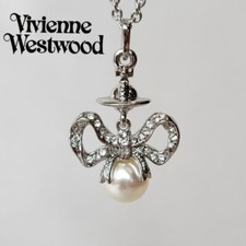 VivienneWestwood pearl ribbon necklace Silver Mint 42㎝