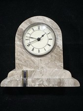 Renoir Designs Travertine Carved Mantel/Table/ Desk Clock