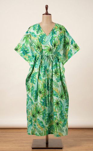 Kaftan long coton vert - coton,