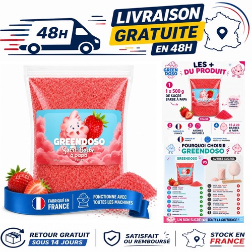Sucre barbe papa fraise - barbe, à