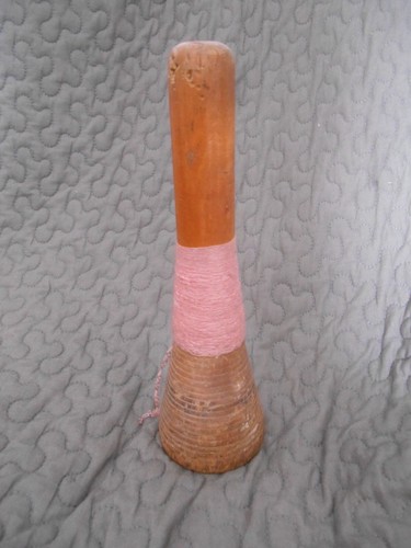 Ancienne bobine tissage bois - ancienne,