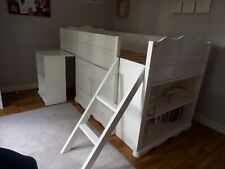 lit mezzanine combiné (bureau et rangements), blanc, 90 x190, état très correct