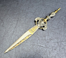 BEAU COUPE PAPIER BRONZE ARGENTÉ DORÉ STYLE RENAISSANCE OPENER LETTER