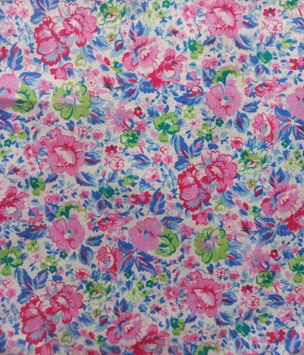 Coupon tissu fleurs roses - , et