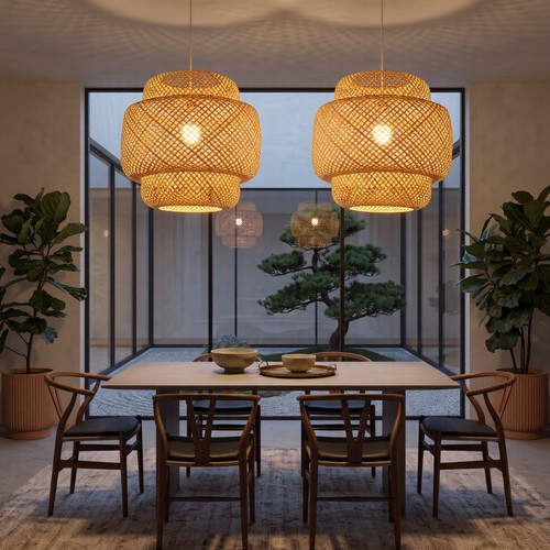 Suspension bambou rotin - suspension,