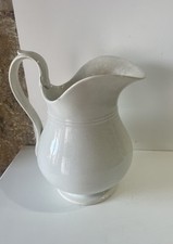 PICHET PARISIEN BROC DE TOILETTE ANCIEN CREIL MONTEREAU FAIENCE BLANCHE PATINE