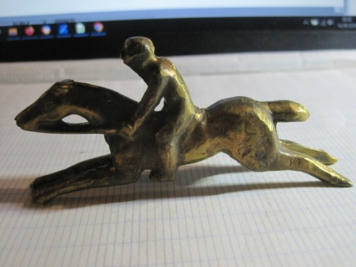 Cheval cavalier bronze - en,
