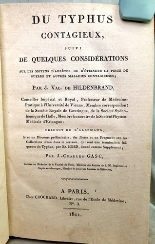 Livre ancien 1811 typhus - ancien,