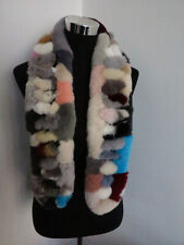 Handmade 100% real rex rabbit fur scarf /cape/ neck wrap/shawl /collar  colorful