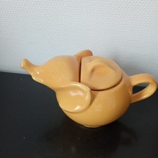 old yellow porcelain elephant advertising teapot-vintage-infusions-tea