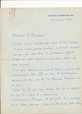 Jean VOILIER Loviton beautiful autograph letter signed Princesses Gonzague Minot