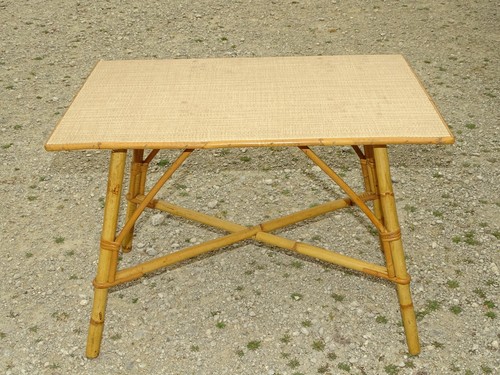 Ancienne table basse rotin - table,