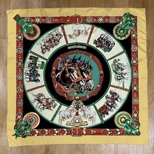 Hermes Vintage Carr 90 Scarf CHEVAUX DE TRAIT