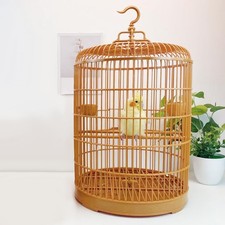 Cage à oiseaux avec tasse à nourriture, maison ronde et Durable pour canari,