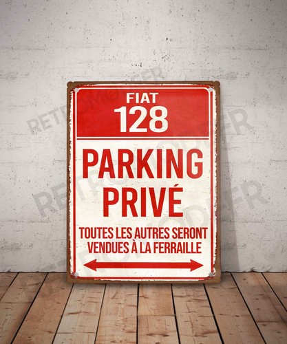 Plaque métal vintage fiat - plaque, 128