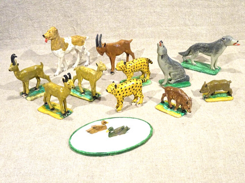 Ancien jouet animaux loup - ancien, 12