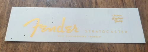 Fender gold headstock logo - gold,