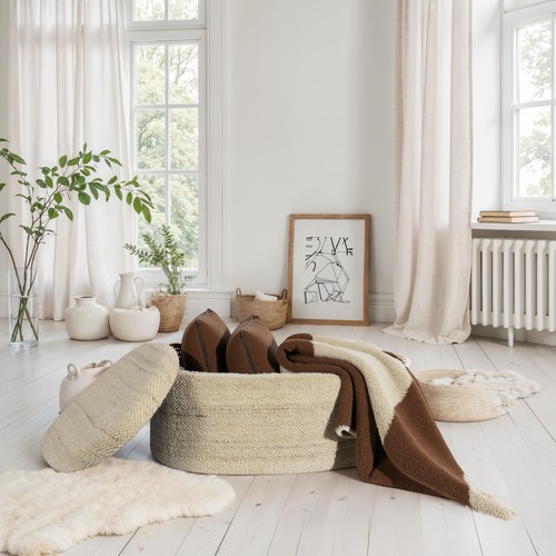 Pouf finebuy rembourré - pouf, en