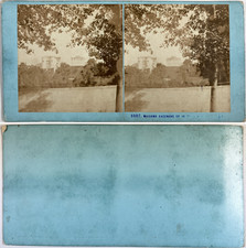 Maison Cazenave, vintage albumen print, ca.1870, stereo vintage print, caption