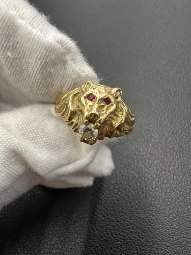 Bague tête lion 18 - tête,