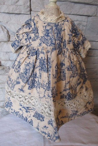 Robe toile jouy avec - robe,