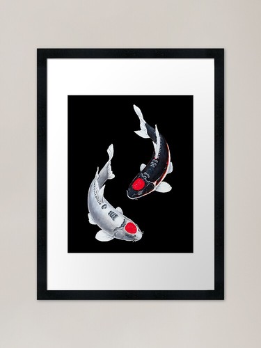 Koi fish tancho black white - koi,