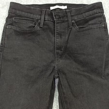 Levis Amincissant Étroit Jean Femmes W27 L30 Noir Haut Rise Slim Fit Strauss &