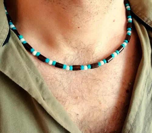 Collier homme perles - collier, 6mm