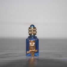 3.7 cm high, empty perfume miniature, glass bottle owl decor