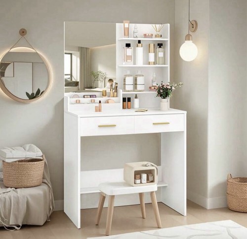 Coiffeuse avec miroir led - avec,