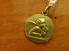 médaille or 18 k ange diamètre 14 mm 1,25 gr.