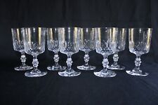 8 verres à eau anciens, cristal taillé décor écaille, hauteur 15.3 cm