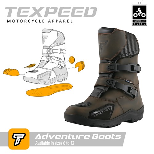 Bottes moto cuir marron - de,