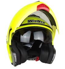Casque Modulaire Ouvrable Fluo Homologué C.E Avec Visière Noire Pare-Soleil