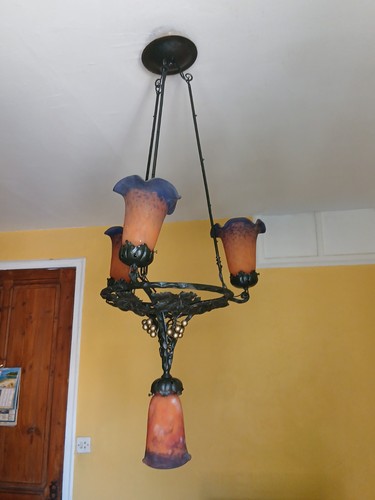 Lustre art déco fer - lustre,