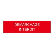 plaque ou etiquette boite aux lettres - DEMARCHAGE INTERDIT - 100x25mm
