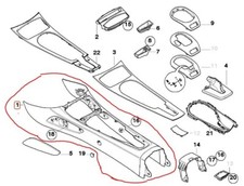 Z4 M 51168040420 BMW E85 E86 extended nappa leather centre console 