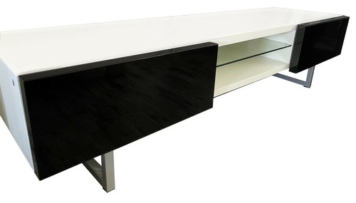 Meuble laqué blanc - blanc/noir,