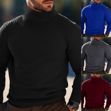 Pull homme chaud et à la mode manches longues côtelé tricot pour les jours fr