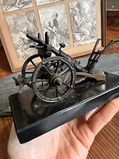 Bronze Statuette Marble Base Plough Plow 19th