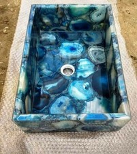 Lave-Mains En Agate Bleue Fait