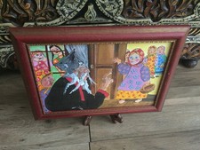 Tableau peint sur bois pierre