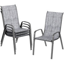 Lot de 4 chaises de jardin en aluminium chaise de balcon chaise empilables 150kg