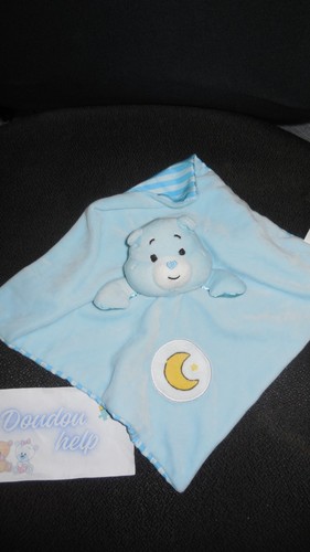 Doudou plat bisounours - doudou, bleu