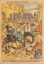 FREEMASONRY THE GOOD STRIKER / DRAWING by LEMOT 1905
