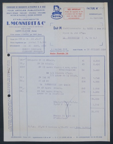 Facture monneret briquet - facture,