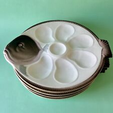 4 Assiettes à huîtres Longwy