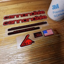 Ensemble d'autocollants autocollants Cannondale SM 600 noir rouge 1988