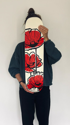 Planche skate recyclée peinte - planche,